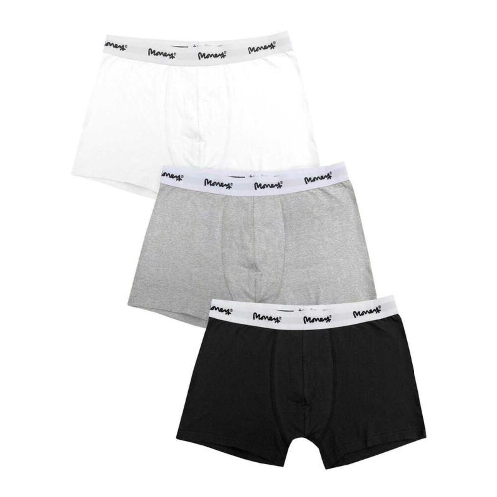 Money Mens Cotton Blend Underwear (Pack of 3) / Grey Marl/Black/White Marl